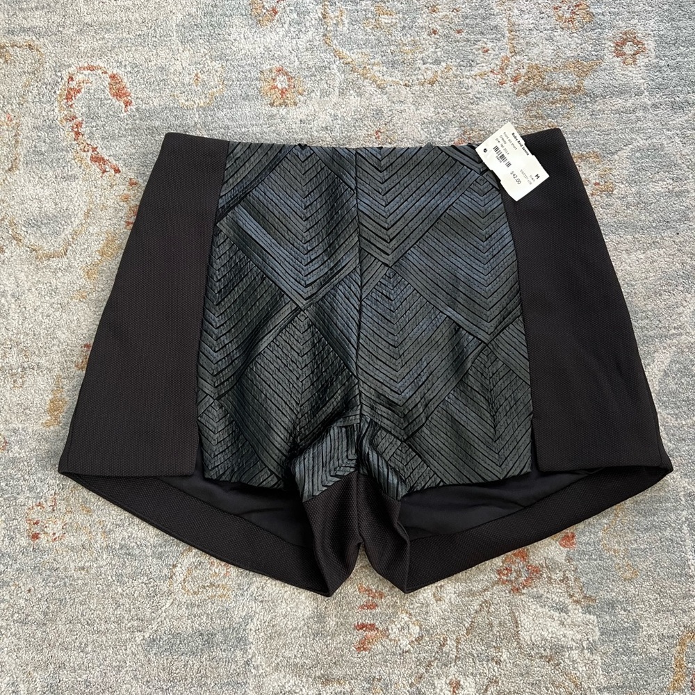 Lush Black Chevron High Waist Shorts